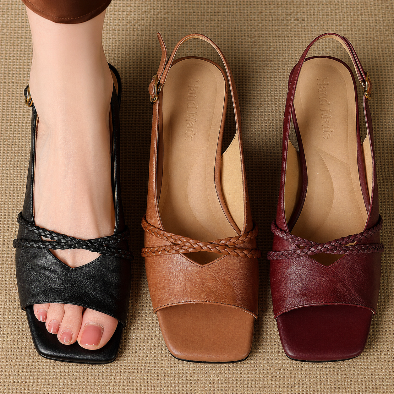 Bianca Genuine Leather Slingbacks