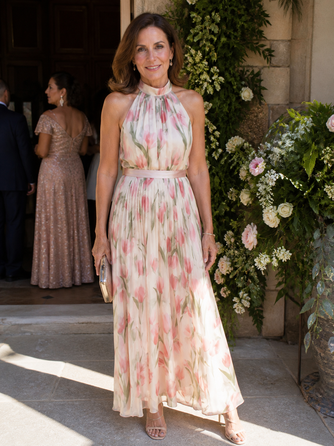 Violet & Grace™ | Halter Neck Floral Midi Dress