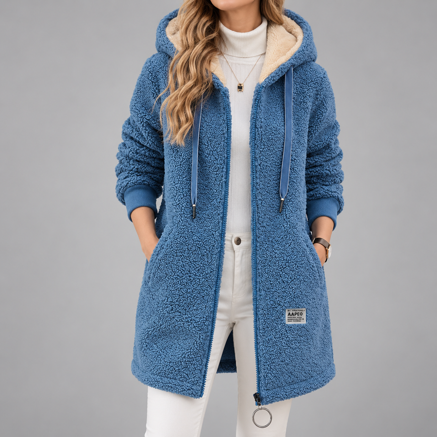 Harper – Cozy Hooded Sherpa Coat