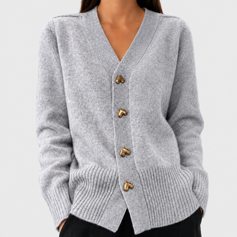 Michaela | Women's V-Neck Button-Front Cardigan