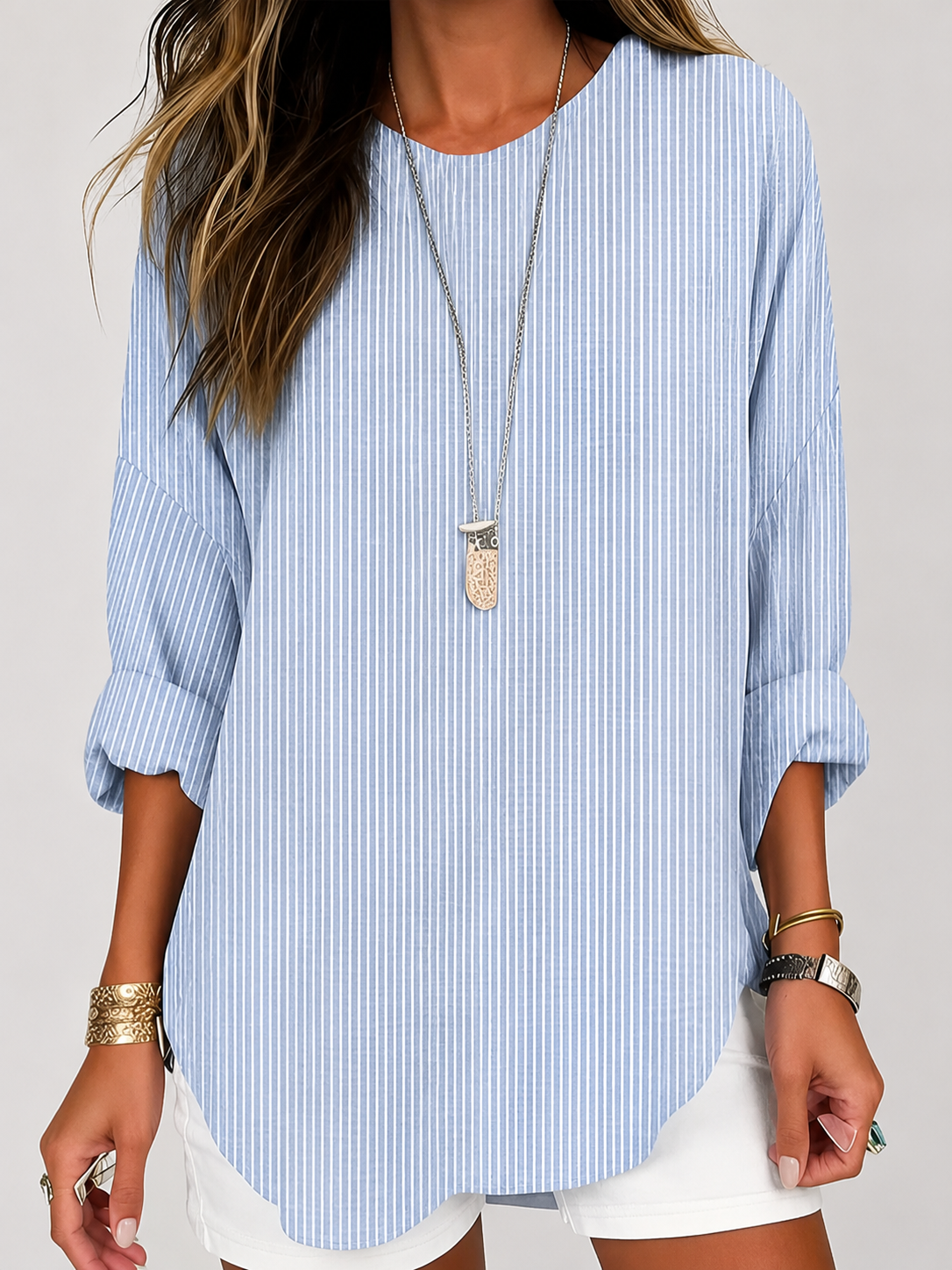 Rhea | Trendy Striped Blouse