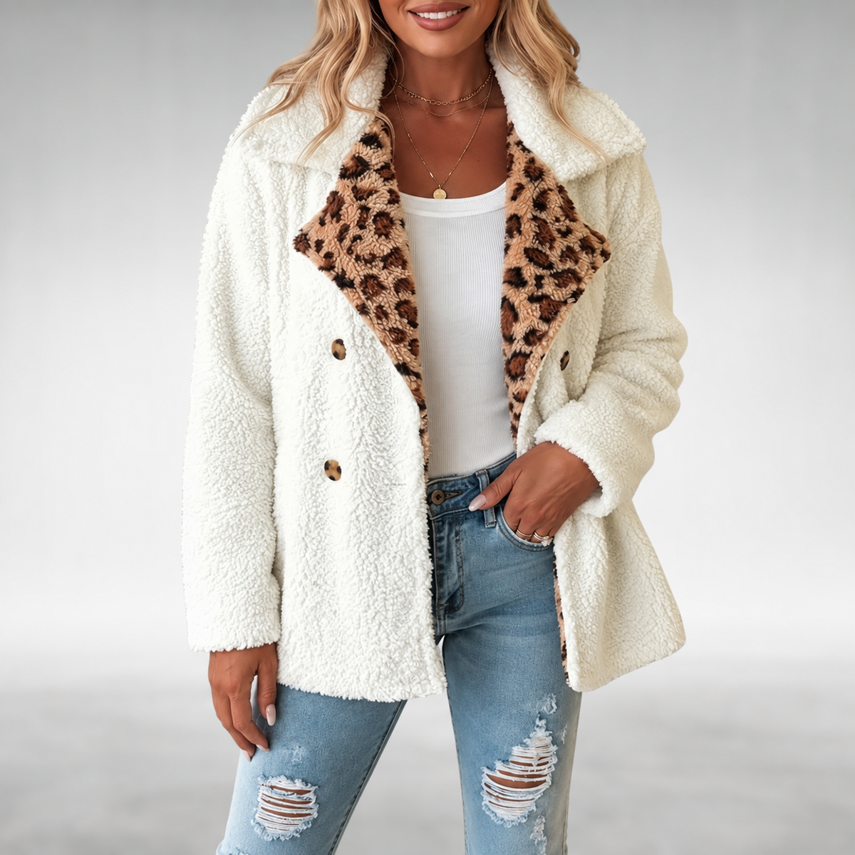 Lori™ Cozy Leopard Teddy Coat