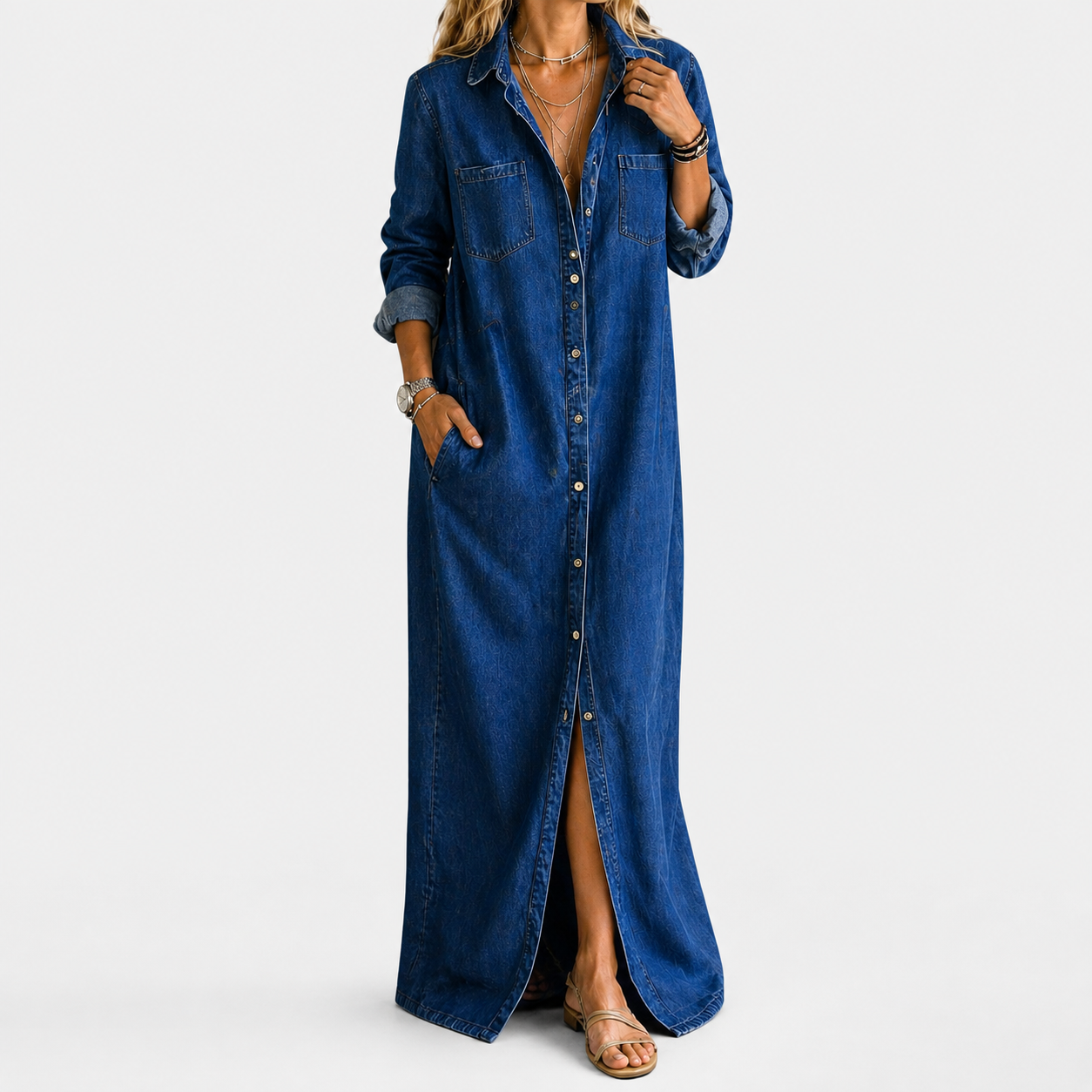 Andrea | Denim Button Down Dress