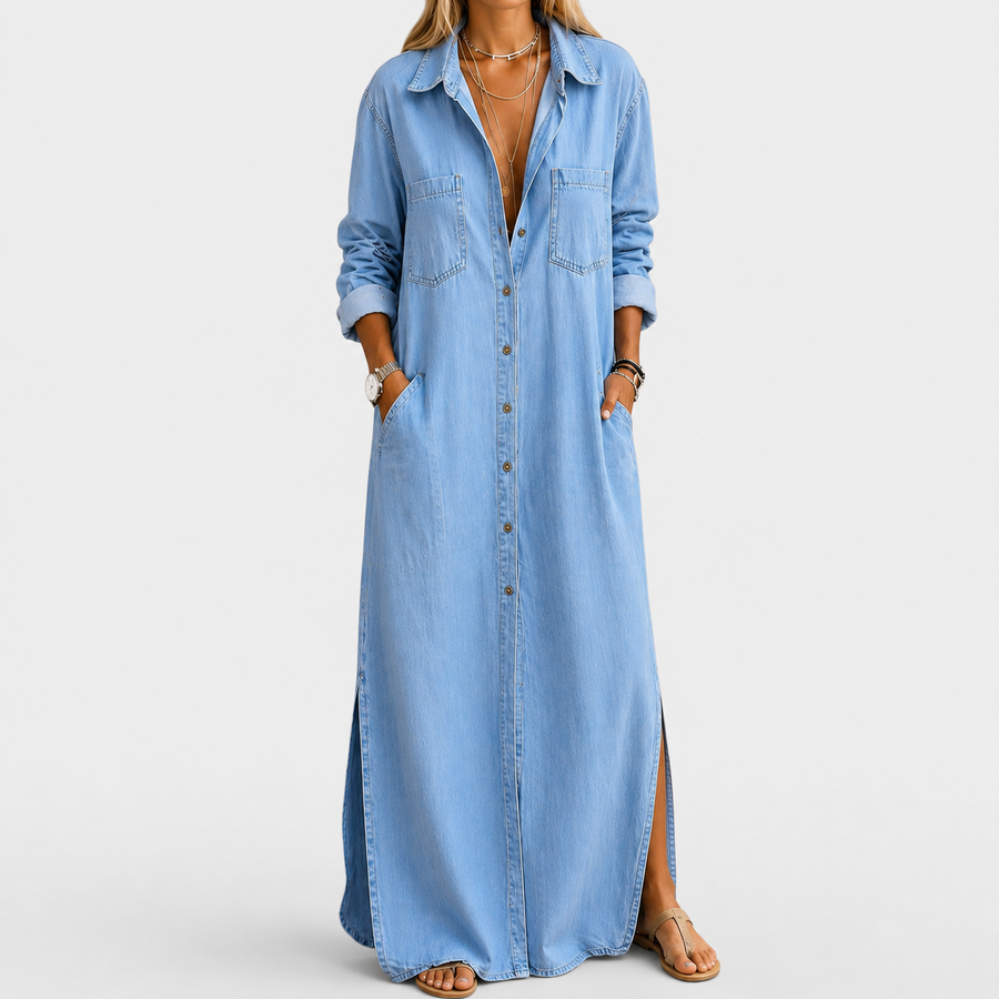 Andrea | Denim Button Down Dress
