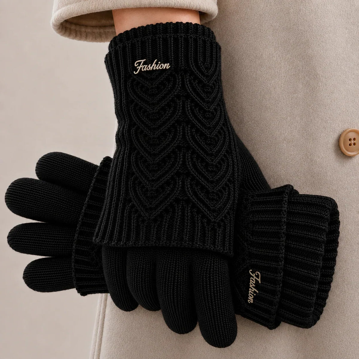 Edith | Warm Knit Gloves for Cold Hands