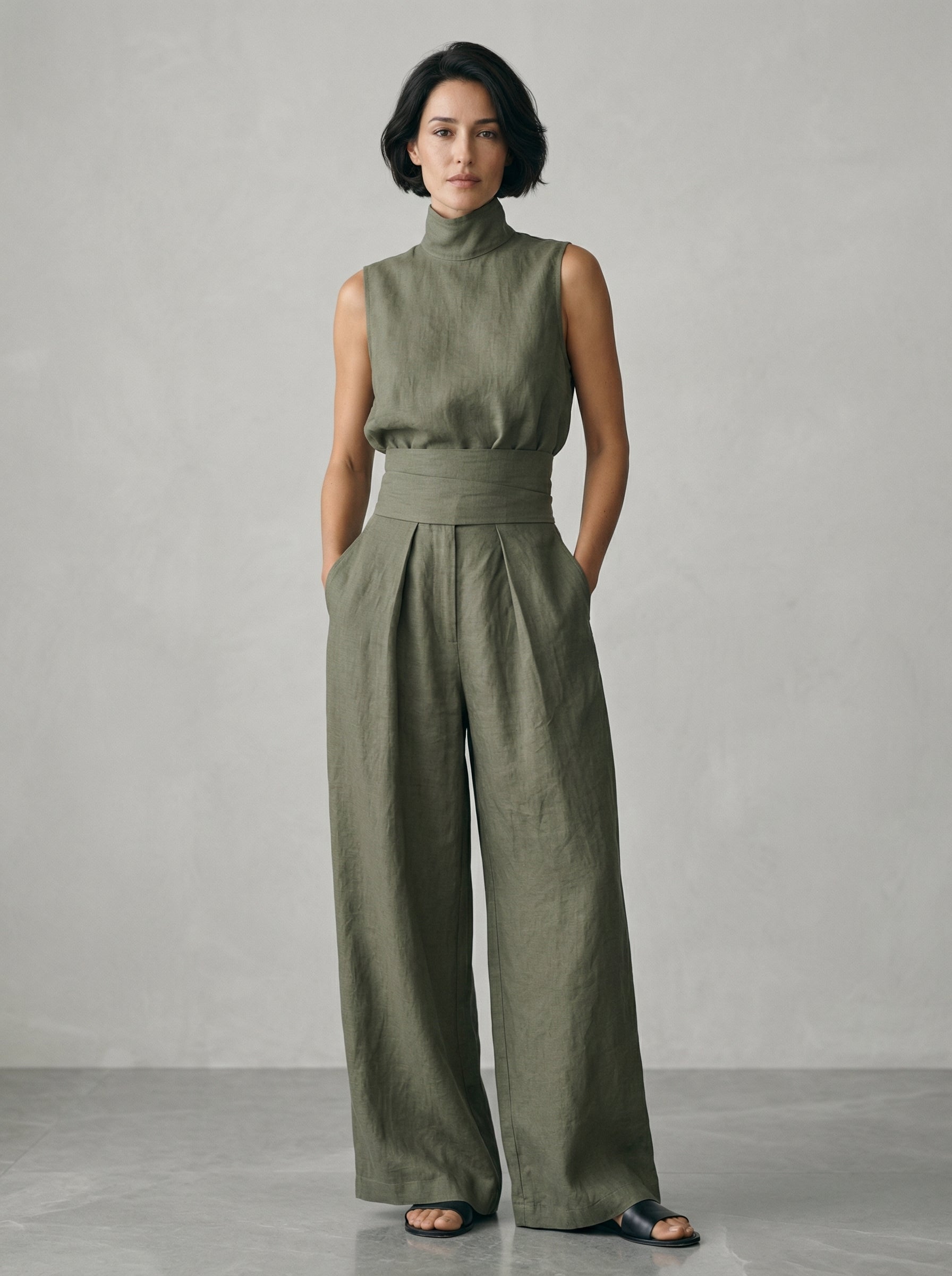 Nuria | Minimalist Sleeveless Top Set • S1