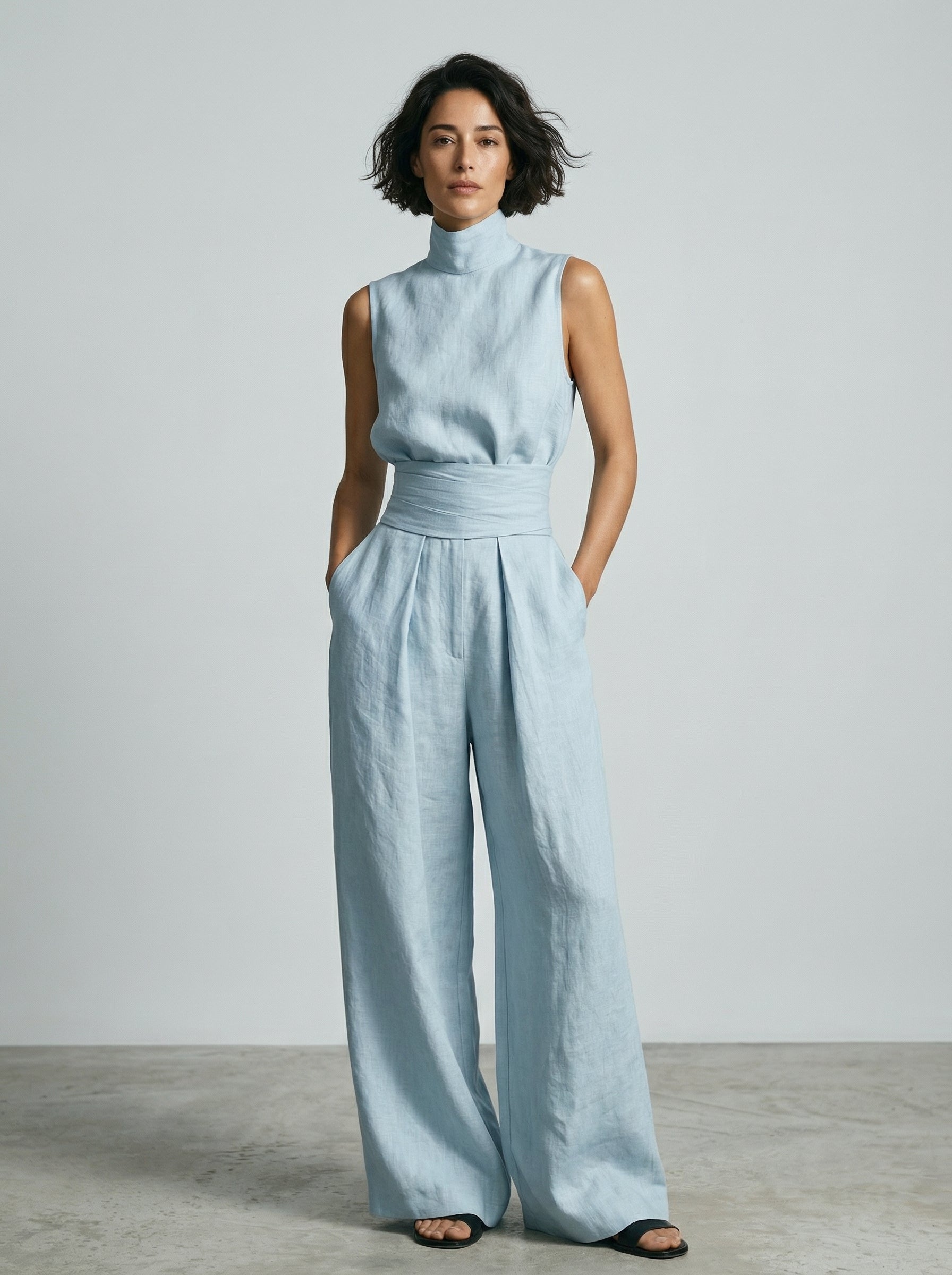 Nuria | Minimalist Sleeveless Top Set • S1