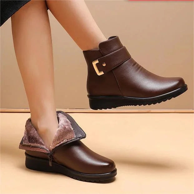 Ella™ | Fleece-Lined | Side-Zip Comfort Ankle Boots