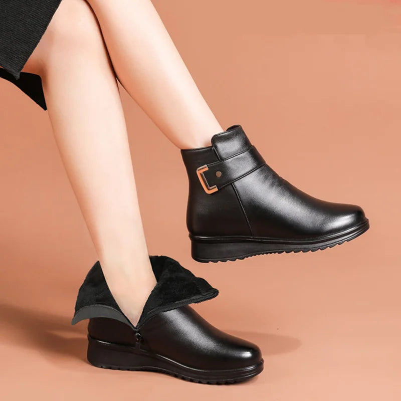 Ella™ | Fleece-Lined | Side-Zip Comfort Ankle Boots