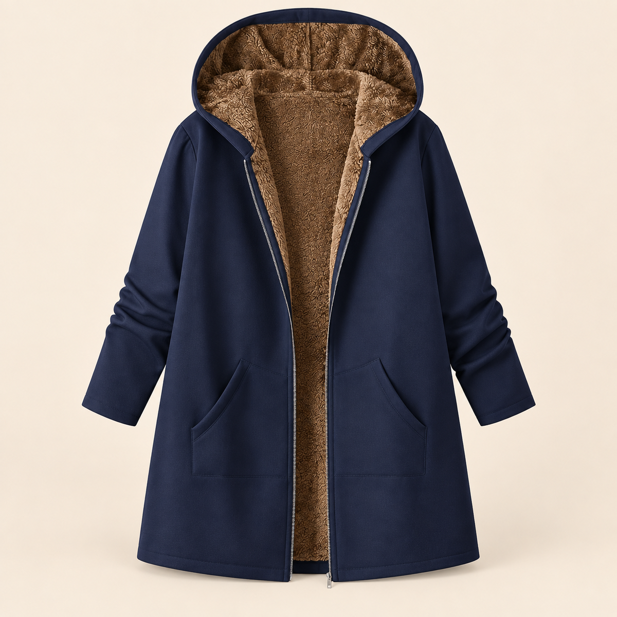 Evelyn | Cozy Sherpa-Lined Hooded Cardigan Coat