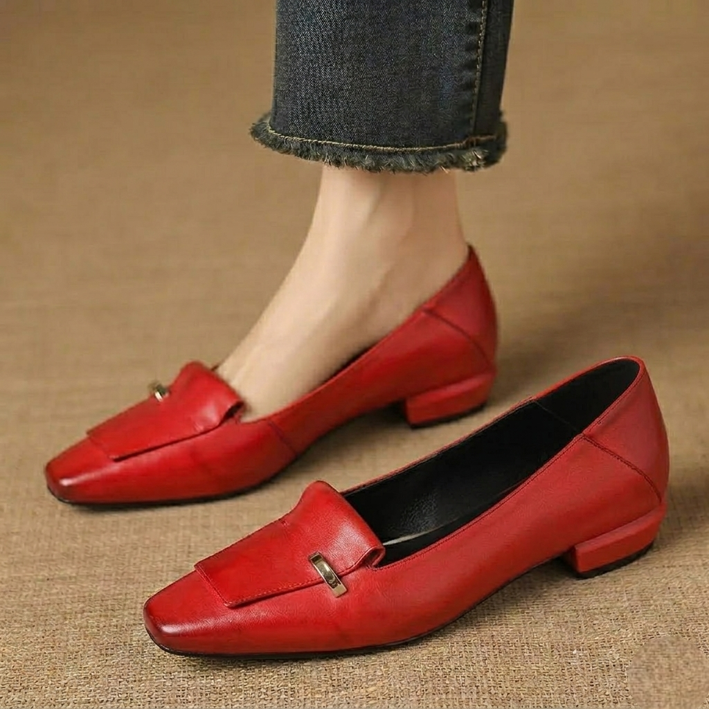 Luciana Genuine Leather Flats