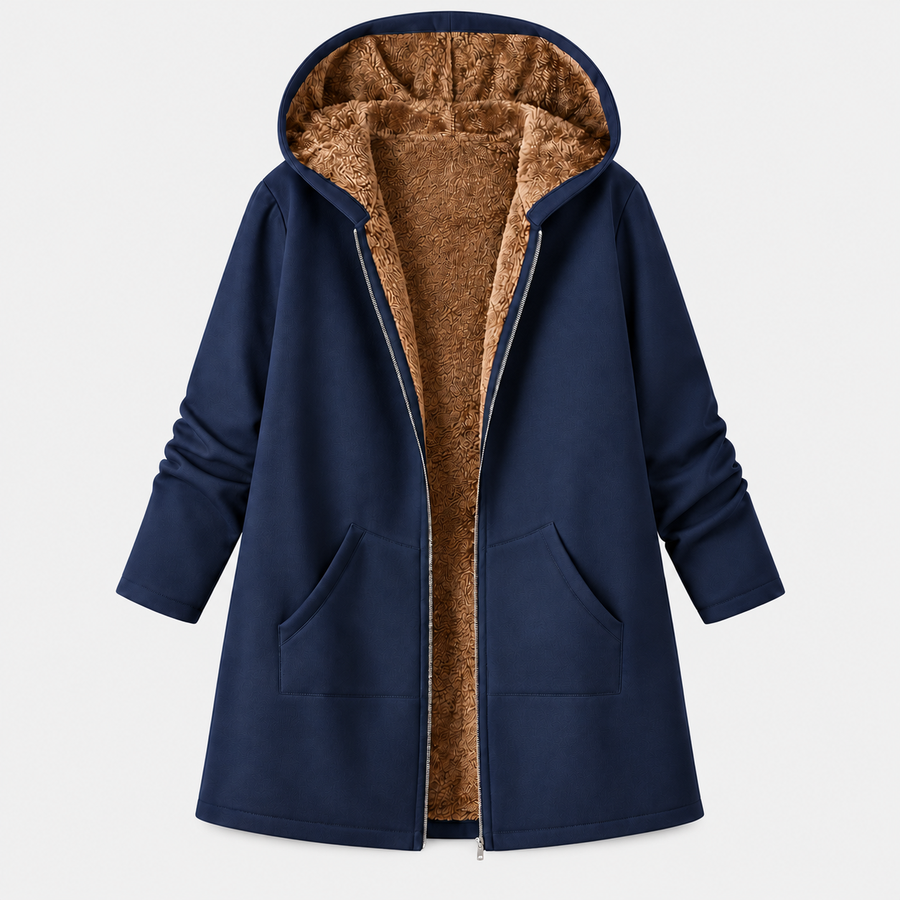 Evelyn | Cozy Sherpa-Lined Hooded Cardigan Coat