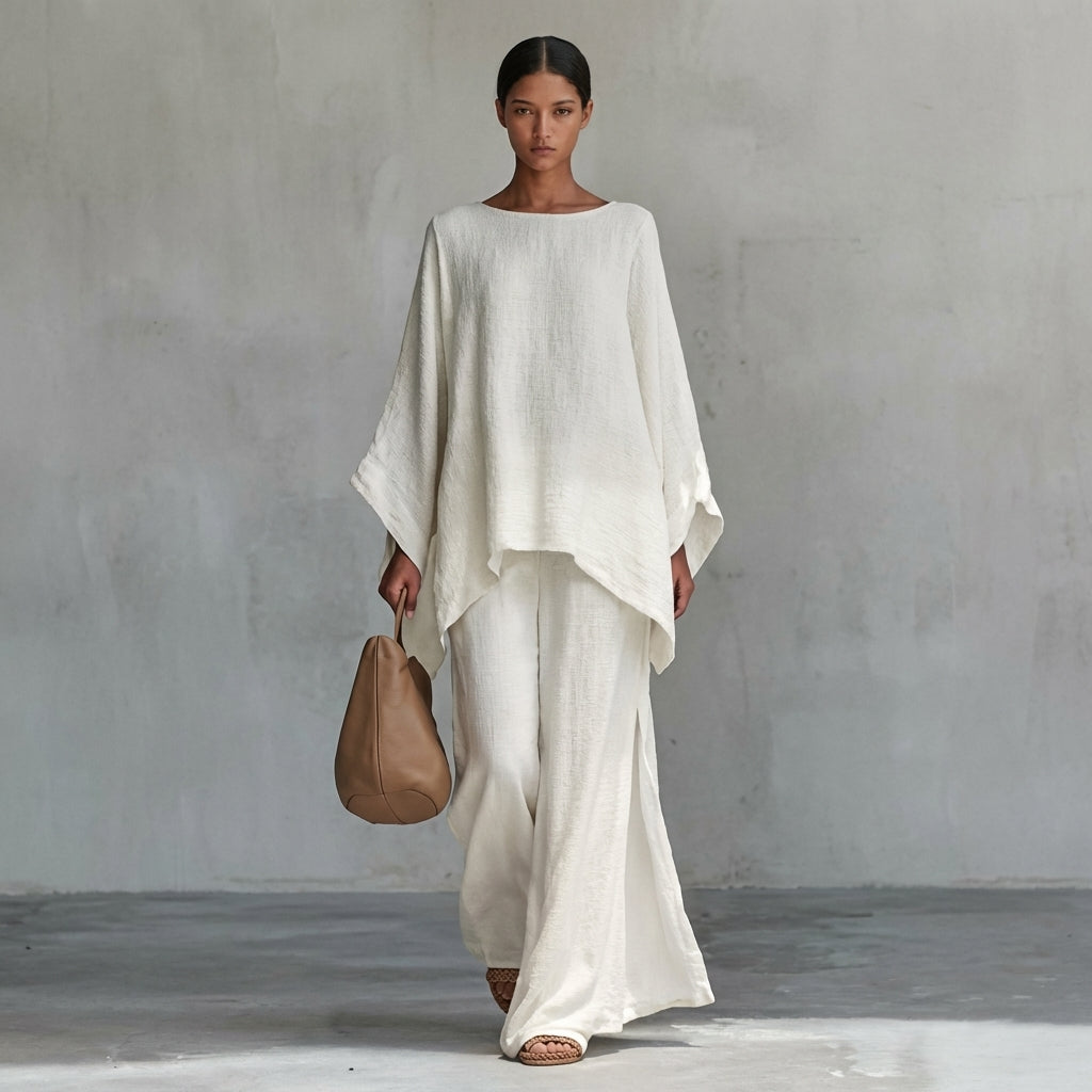 Christine | Two-Piece Set with Long Sleeves and Wide Pants