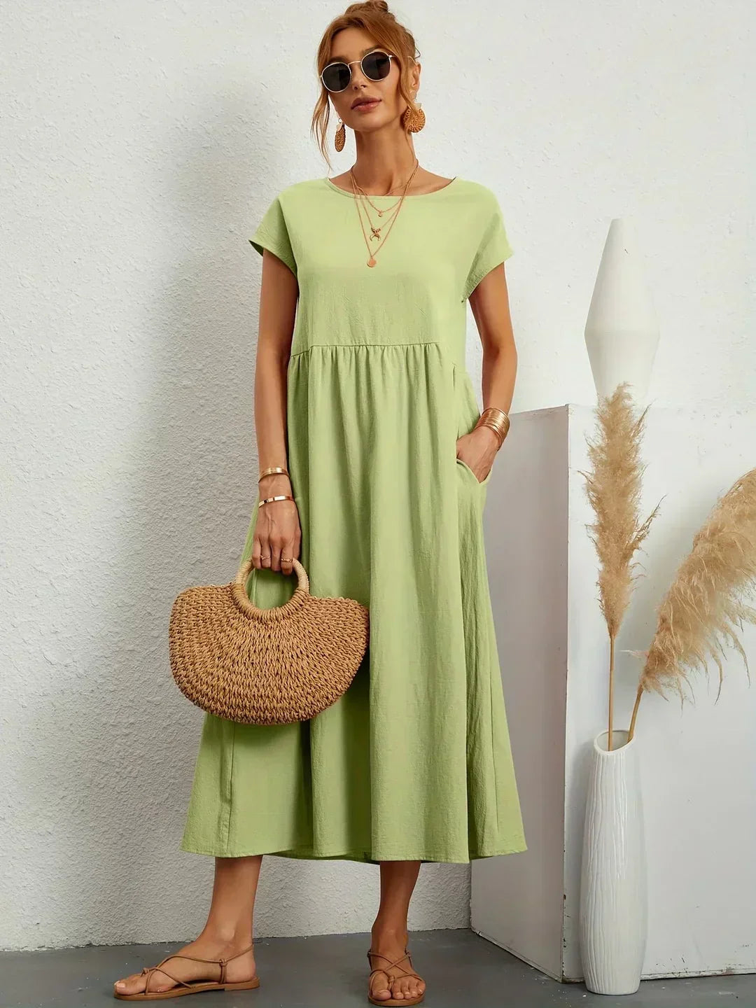 Ursina™ | Fluid Midi Dress-