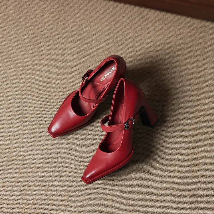 Clara Genuine Leather Heels