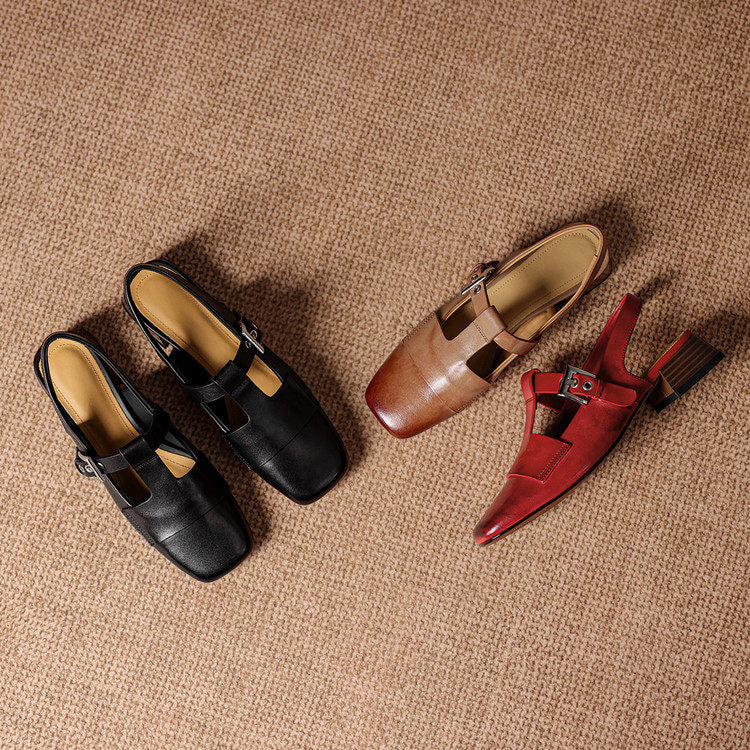 Varetta Genuine Leather Heels