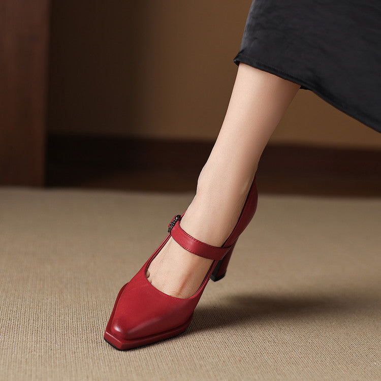 Clara Genuine Leather Heels