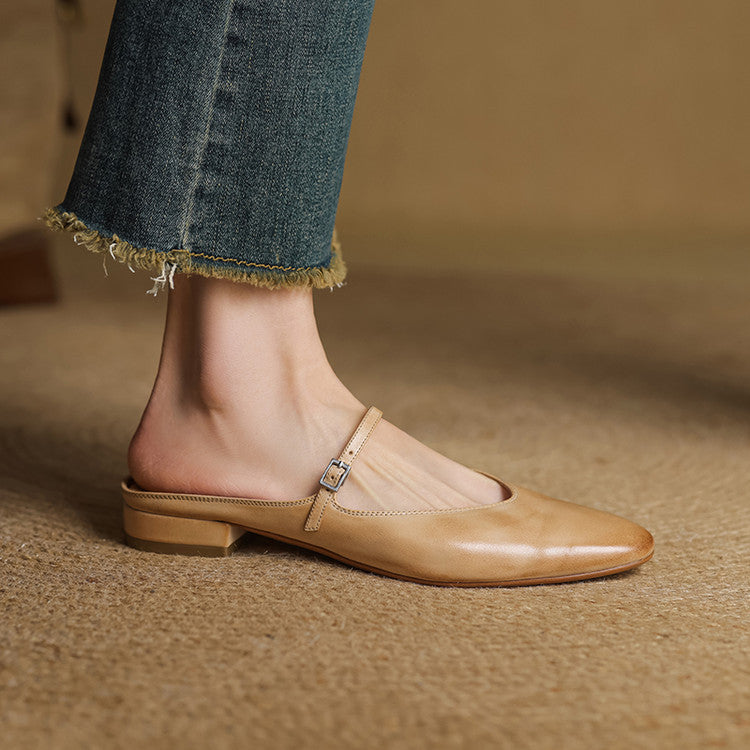 Avina Genuine Leather Mules