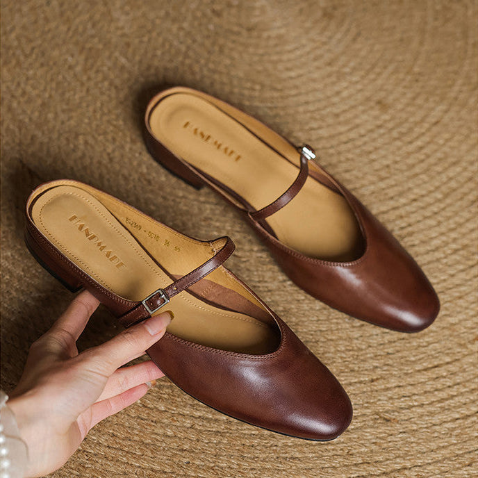 Avina Genuine Leather Mules