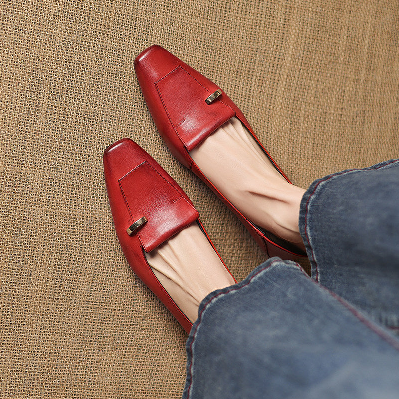 Luciana Genuine Leather Flats