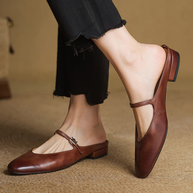 Avina Genuine Leather Mules