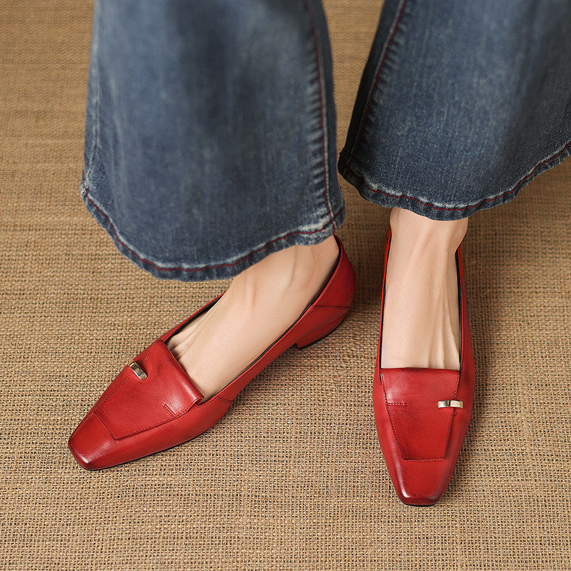 Luciana Genuine Leather Flats