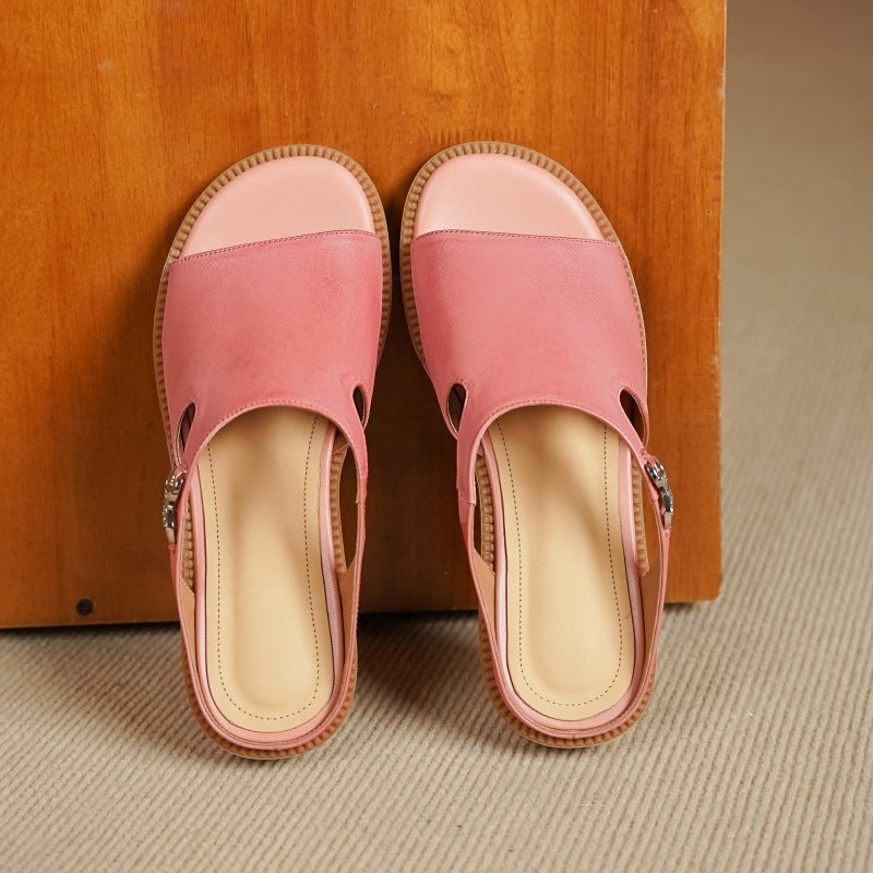 Nessa Genuine Leather Mules