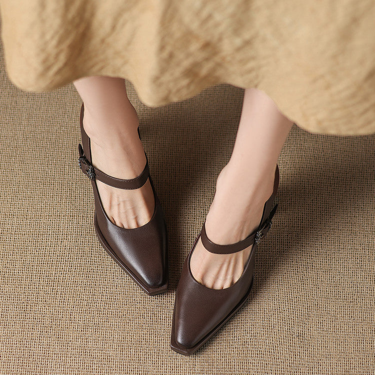 Clara Genuine Leather Heels