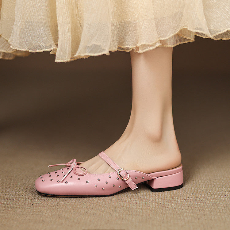Belle Genuine Leather Mules