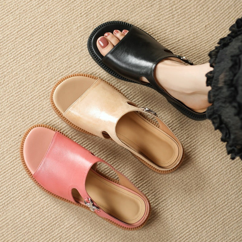 Nessa Genuine Leather Mules