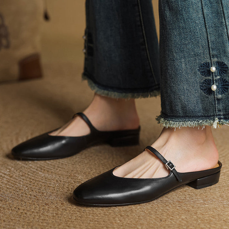 Avina Genuine Leather Mules
