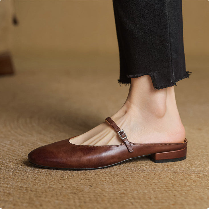 Avina Genuine Leather Mules