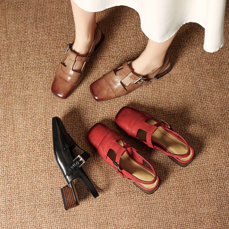 Varetta Genuine Leather Heels