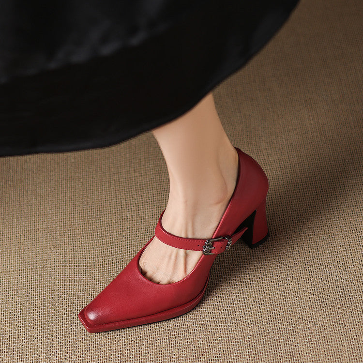 Clara Genuine Leather Heels