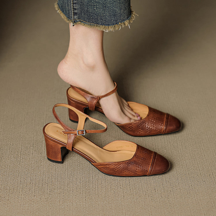 Savira Genuine Leather Heels
