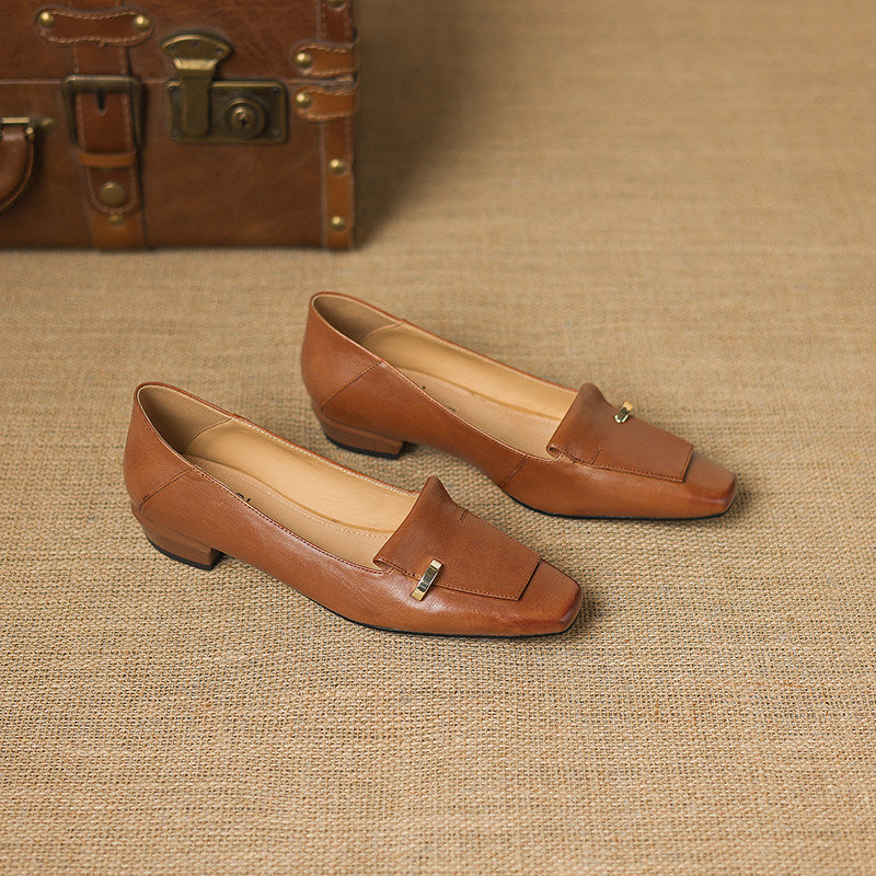 Luciana Genuine Leather Flats