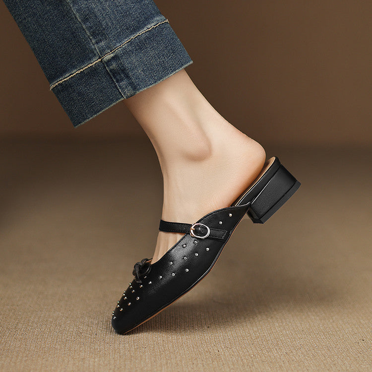 Belle Genuine Leather Mules