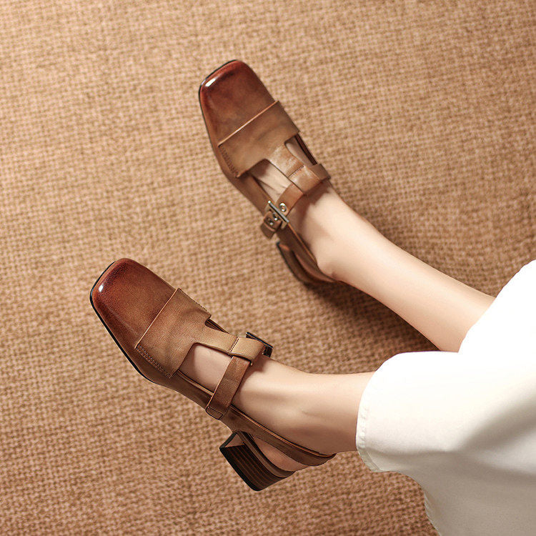 Varetta Genuine Leather Heels