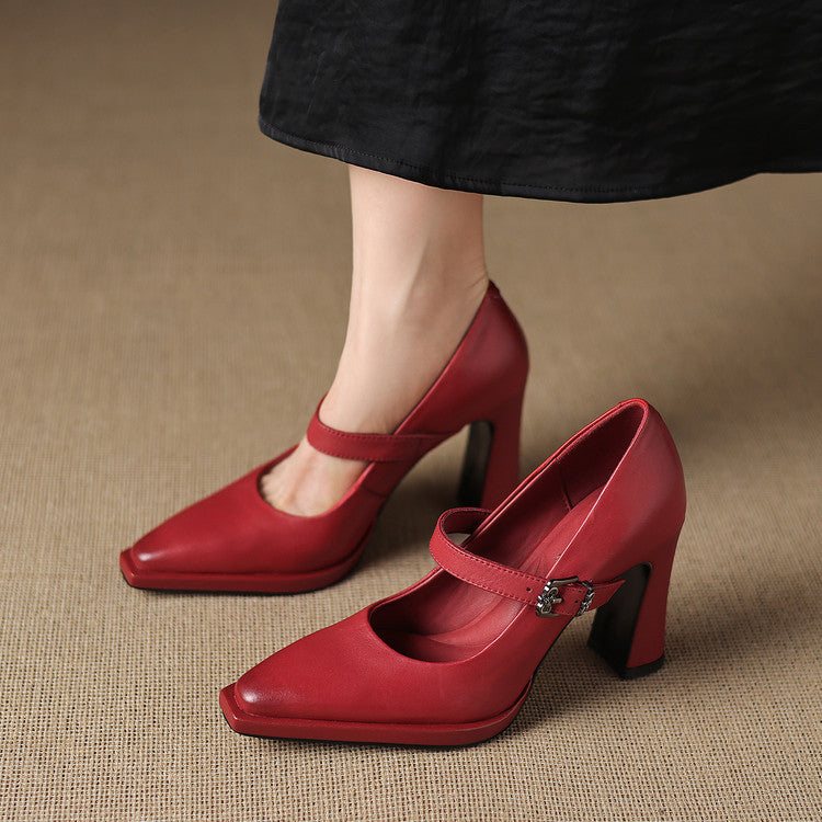 Clara Genuine Leather Heels