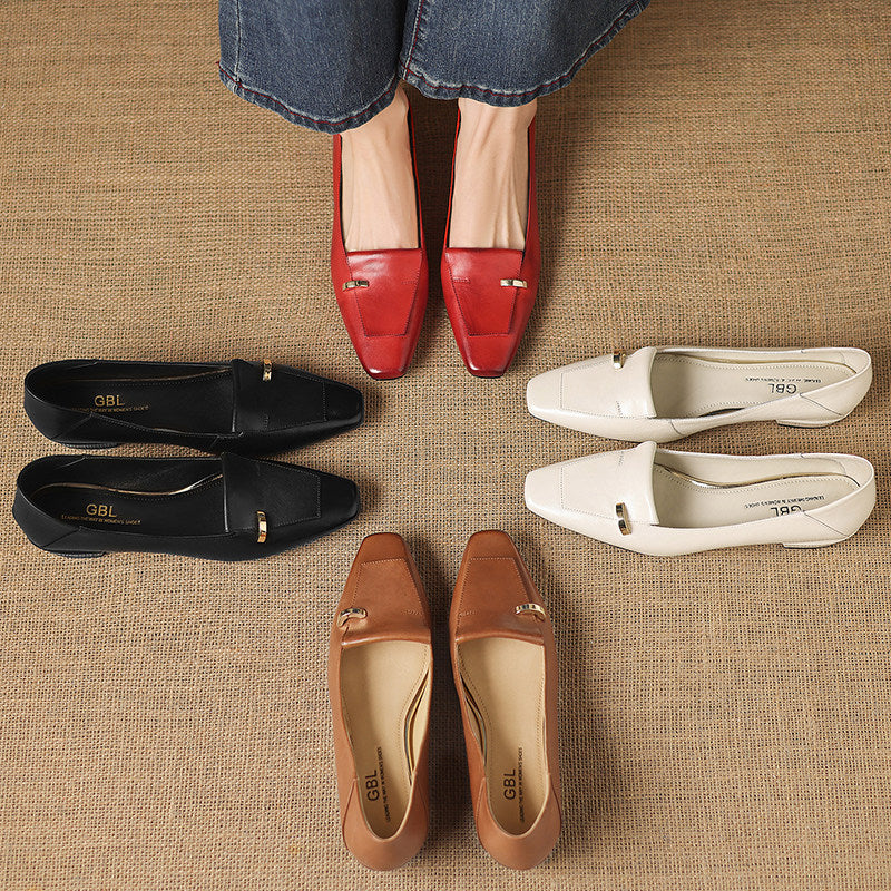 Luciana Genuine Leather Flats