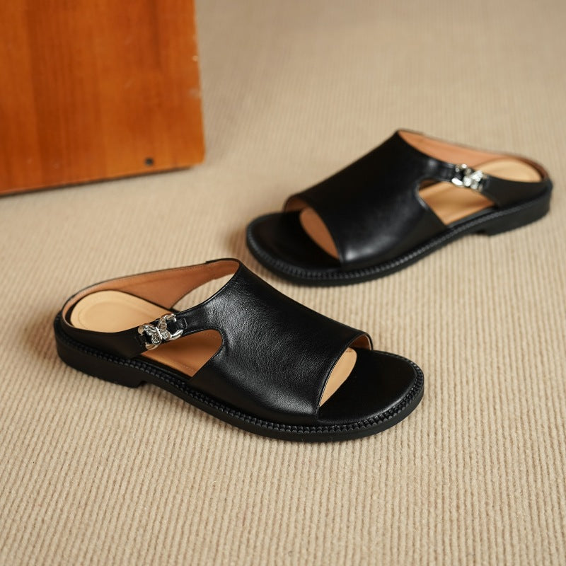 Nessa Genuine Leather Mules