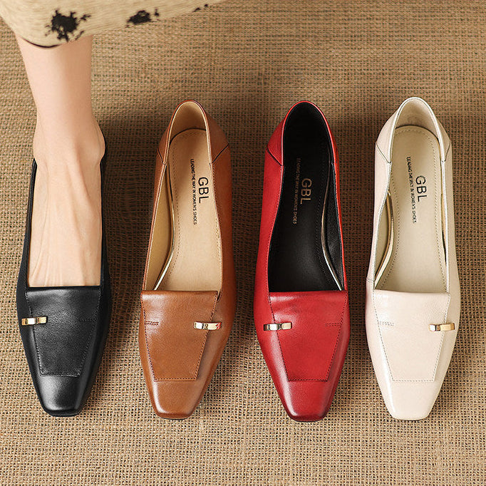 Luciana Genuine Leather Flats