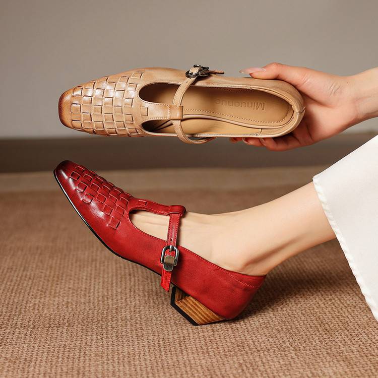 Soretta Genuine Leather Heels