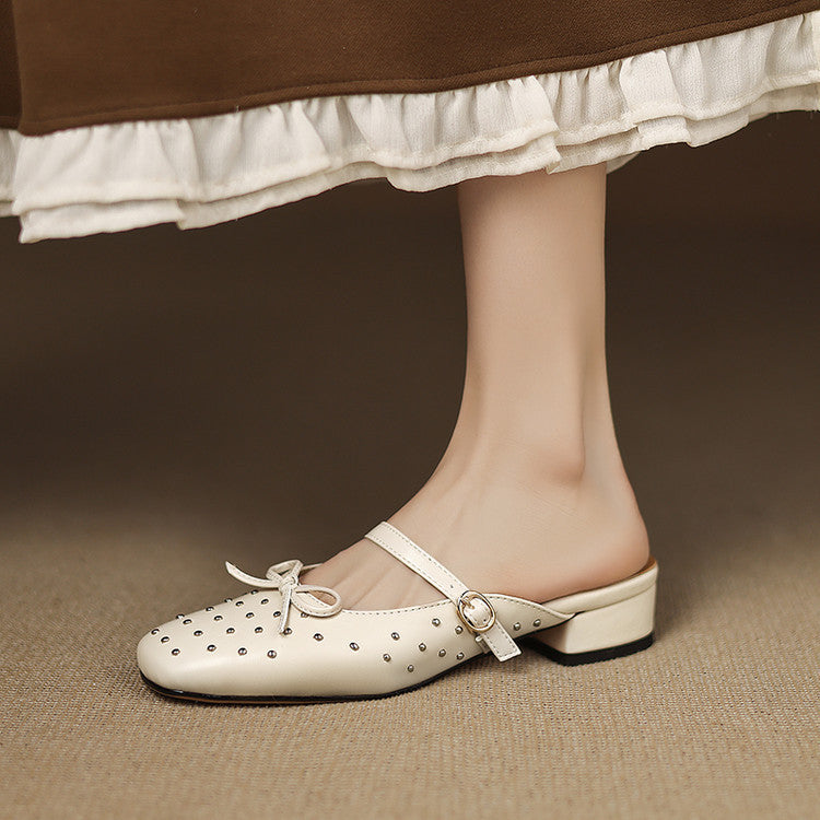 Belle Genuine Leather Mules