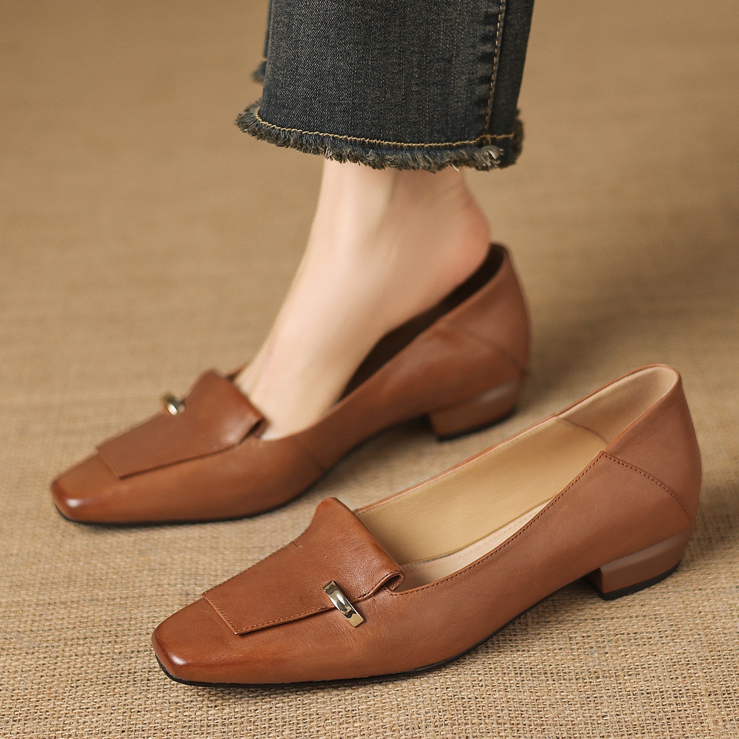 Luciana Genuine Leather Flats