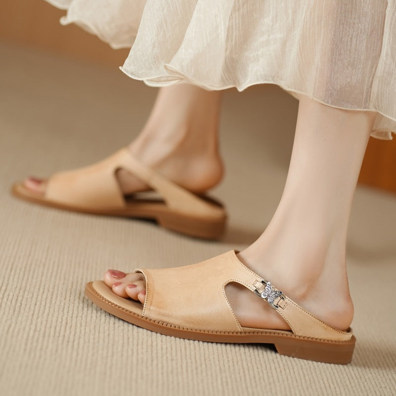 Nessa Genuine Leather Mules