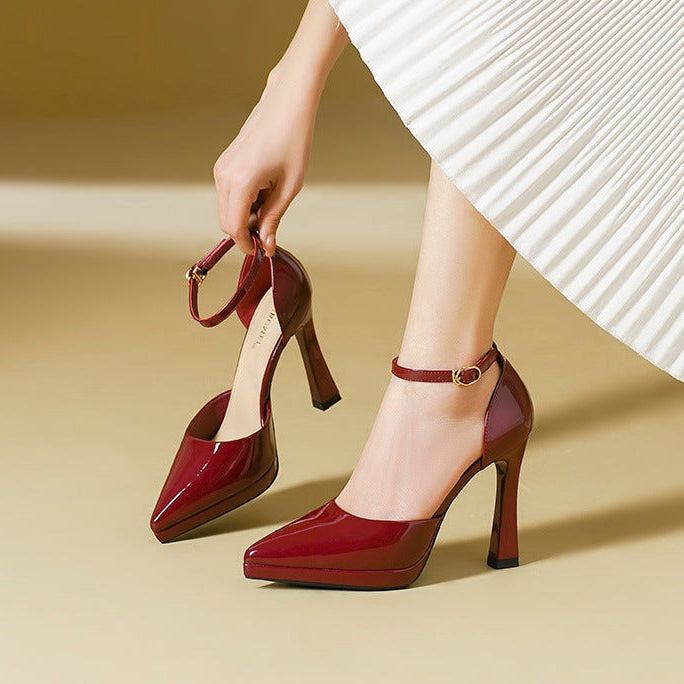 Evette Leather Heels