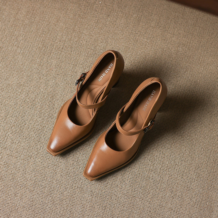 Clara Genuine Leather Heels