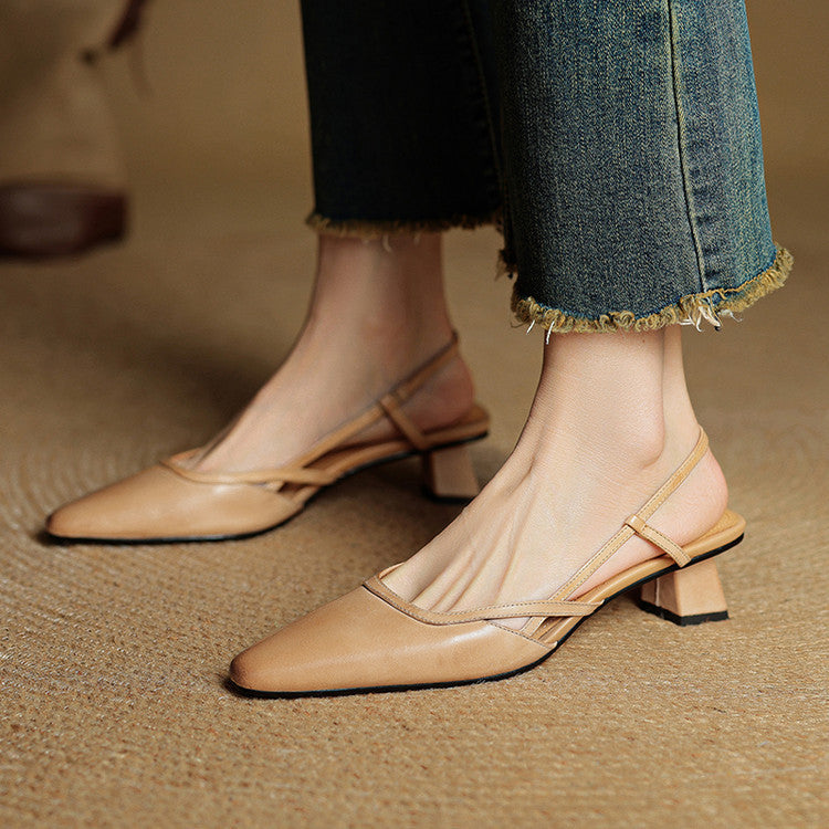 Tessia Genuine Leather Heels