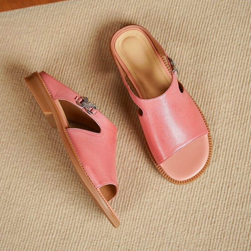 Nessa Genuine Leather Mules